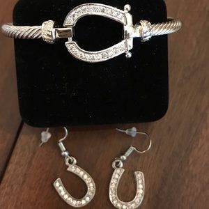 Horseshoe Bracelet & Earring Set